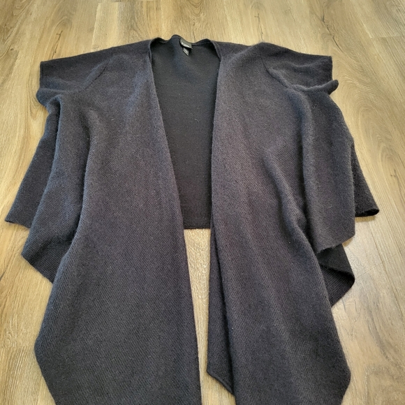 Eileen Fisher Open Front Cardigan Sweater Wool Mohair Size 1X Waterfall Black - Picture 3 of 8